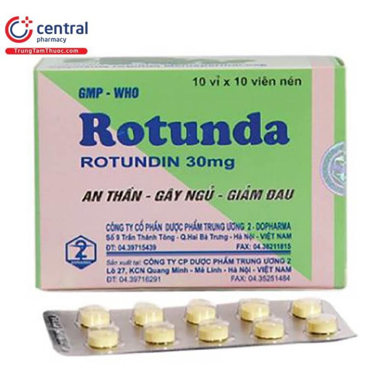 Thu hồi thuốc Rotunda của Công ty cổ phần  Dược phẩm Trung ương 2